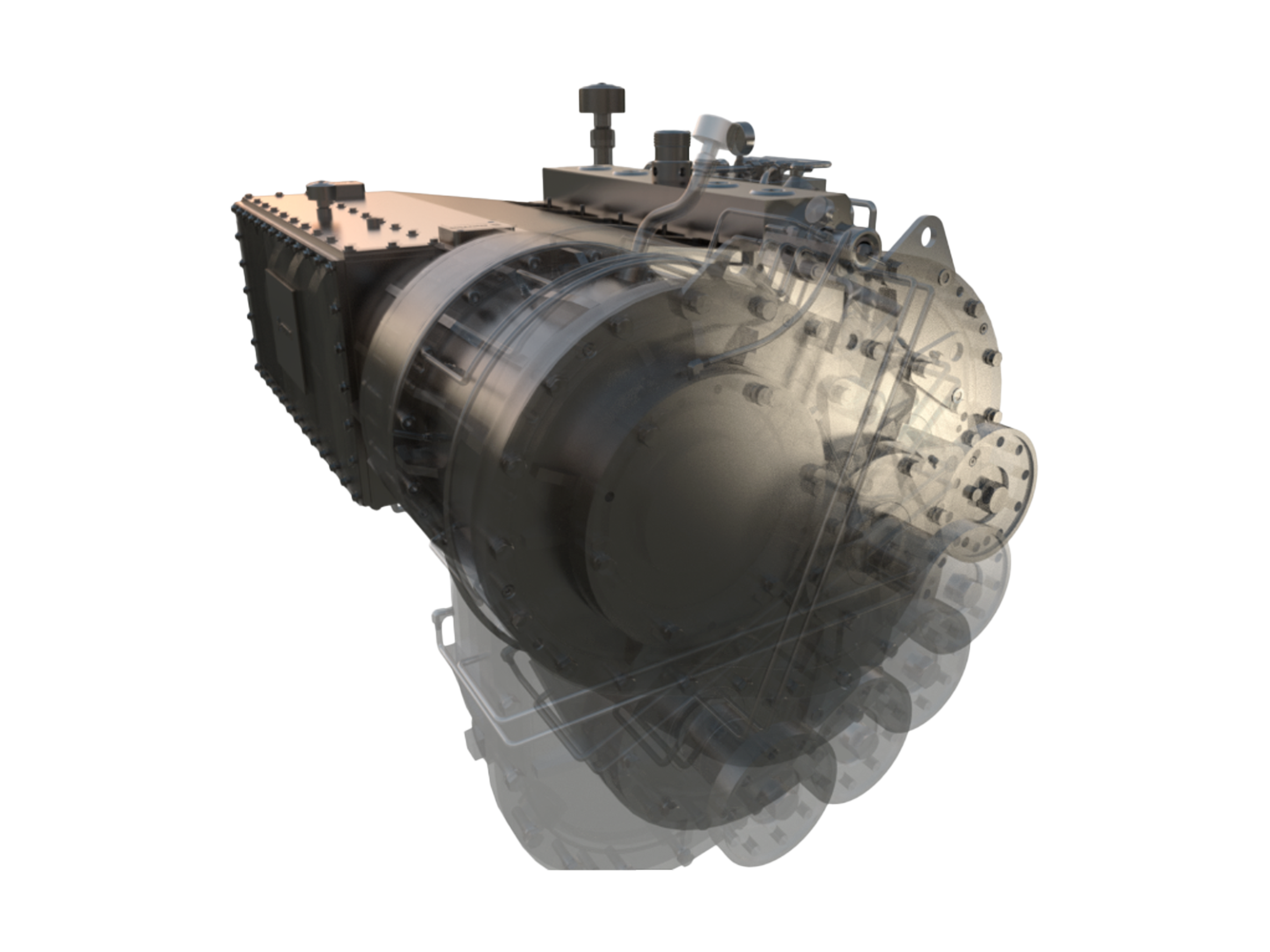 可旋转6个角度的减速箱提供更方便的动力输入方案